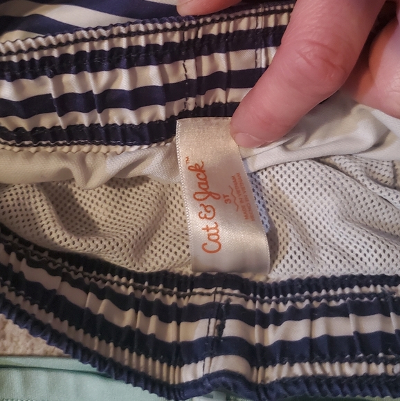 Cat and Jack 3t boys dinosaur swim trunks and matching rashguard - Picture 3 of 5